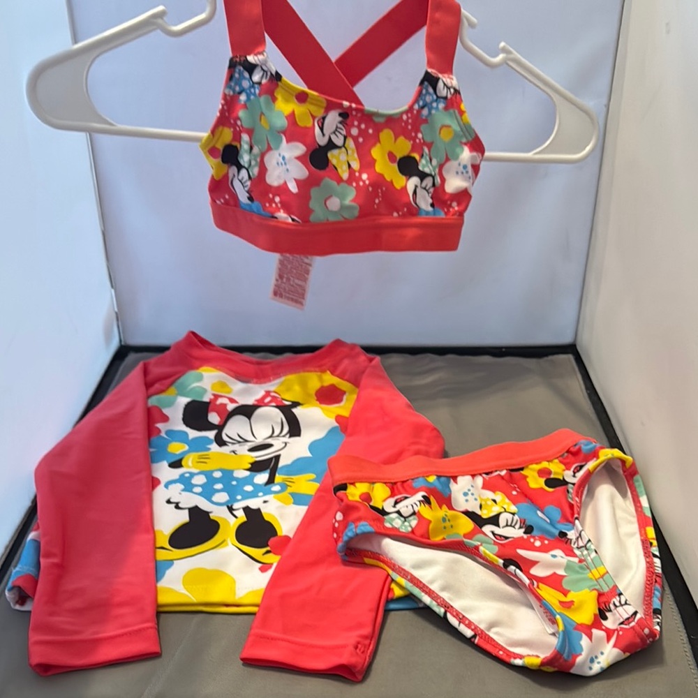 Colorful Minnie Mouse Swim swim Set size 3‎
